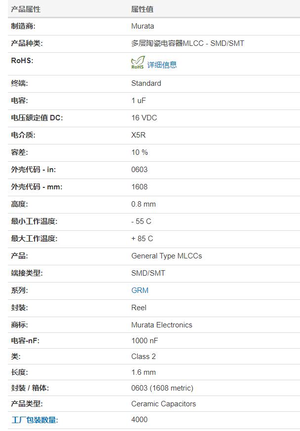 村田原廠(chǎng)授權(quán)一級(jí)代理提供電容GRM188R61C105KA12D